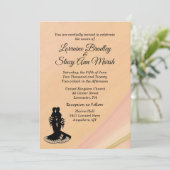 Elegant Lesbian Wedding Peach uitnodiging (Staand voorkant)