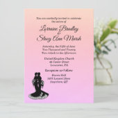Elegant Lesbian Wedding Pinks uitnodiging (Staand voorkant)