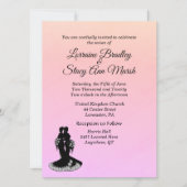 Elegant Lesbian Wedding Pinks uitnodiging (Voorkant)