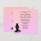 Elegant Lesbian Wedding Pinks uitnodiging (Voorkant / Achterkant)