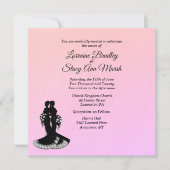 Elegant Lesbian Wedding Pinks uitnodiging (Voorkant)