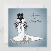 Elegant Lesbian Wedding Uitnodiging (Achterkant)
