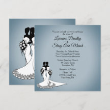 Elegant Lesbian Wedding Uitnodiging