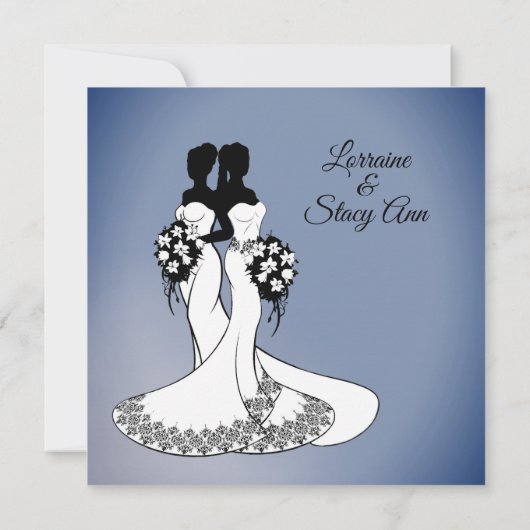 Elegant Lesbian Wedding Uitnodiging (Achterkant)