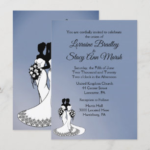 Elegant Lesbian Wedding Uitnodiging