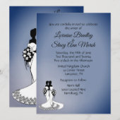 Elegant Lesbisch Huwelijk 5.5"x 7.5"Uitnodiging Kaart (Voorkant / Achterkant)