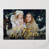 Elegant Let it Snow Photo Folie Feestdagenkaart (Voorkant)