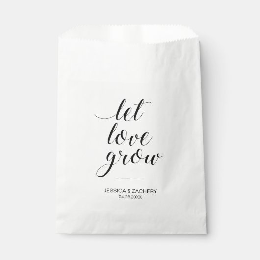 Elegant Let Love Grow Seed Favors Wedding Bedankzakje (Voorkant)