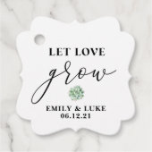 Elegant Let Love Grow Succulent Wedding Favor labe Bedankjes Labels (Voorkant)