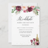 Elegant Let's Celebrate Burgundy Blush Pink Floral Kaart (Voorkant)