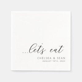 Elegant Let's Eat Bruiloft Receptie Servet