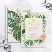 Elegant Let's Flamingle Tropical Birthday Party Kaart