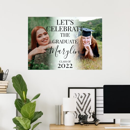 Elegant Let's vieren de Afstuderen 2 foto Poster (Thuiskantoor)