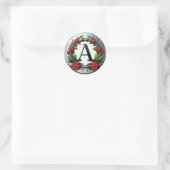 Elegant Letter A Monogram Ronde Sticker (Tas)