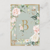 Elegant Letter B Monogram Waterverf Roze rozen Bedankkaart (Voorkant)