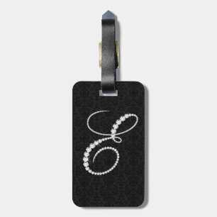 Elegant Letter E Sparging Diamonds-Monogram Bagagelabel