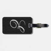 Elegant Letter E Sparging Diamonds-Monogram Bagagelabel (Achterkant horizontaal)