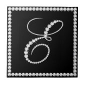 Elegant Letter E Sparging Diamonds Monogram Tegeltje (Voorkant)