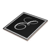 Elegant Letter E Sparging Diamonds Monogram Tegeltje (Zijkant)