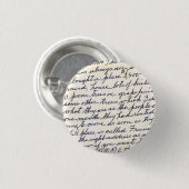Elegant Letter-handgeschreven met Love Ronde Button 3,2 Cm (Voorkant /achterkant)