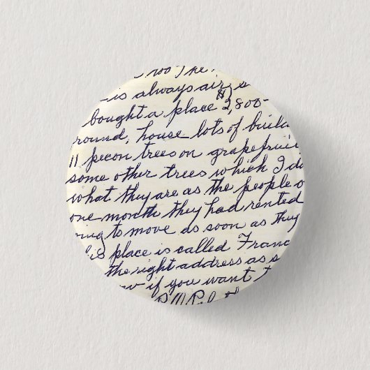 Elegant Letter-handgeschreven met Love Ronde Button 3,2 Cm (Voorkant)