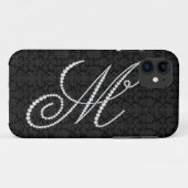 Elegant Letter M Sparging Diamonds-Monogram Case-Mate iPhone Case (Achterkant (horizontaal))