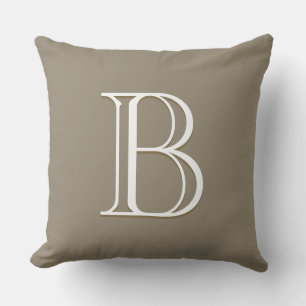 Elegant Letter Monogram Initiaal Chic Mocha Brown Kussen
