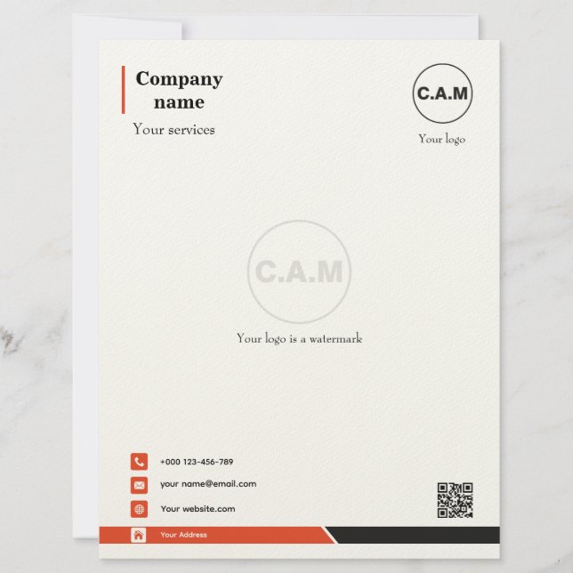Elegant Letterhead Template for Personal Brands Briefhoofd (Voorkant)