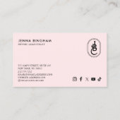 Elegant Lettering Beauty Salon Monogram Logo Pink Visitekaartje (Achterkant)