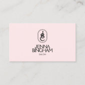 Elegant Lettering Beauty Salon Monogram Logo Pink Visitekaartje (Voorkant)