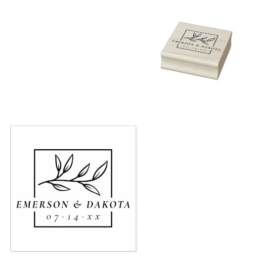 Elegant Lettering Botanische Bruiloft Save The Dat Rubberstempel (Gestempeld)