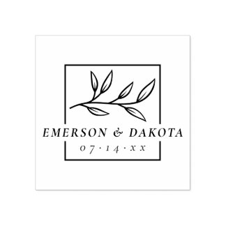 Elegant Lettering Botanische Bruiloft Save The Dat Rubberstempel