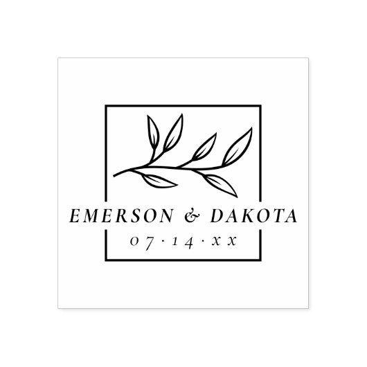 Elegant Lettering Botanische Bruiloft Save The Dat Rubberstempel (Afrduk)