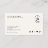 Elegant Lettering Monogram Logo Blue/Ivory Visitekaartje (Achterkant)