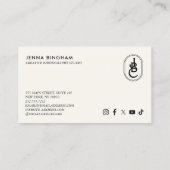 Elegant Lettering Monogram Logo Ivoor Visitekaartje (Achterkant)