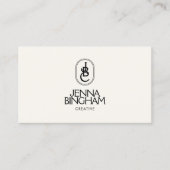 Elegant Lettering Monogram Logo Ivoor Visitekaartje (Voorkant)