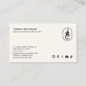 Elegant Lettering Monogram Logo Zwart/Ivoor Visitekaartje (Achterkant)