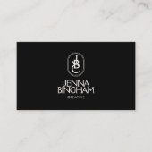 Elegant Lettering Monogram Logo Zwart/Ivoor Visitekaartje (Voorkant)