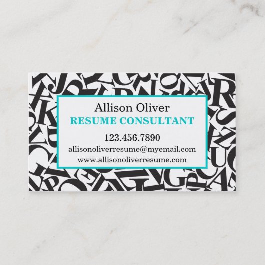 Elegant Letters Resume Consultant Visitekaartje (Voorkant)