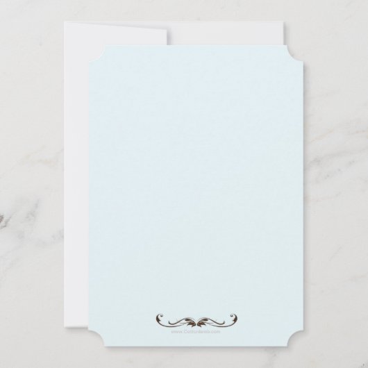 Elegant lettertype Blue Baptism uitnodiging (Achterkant)