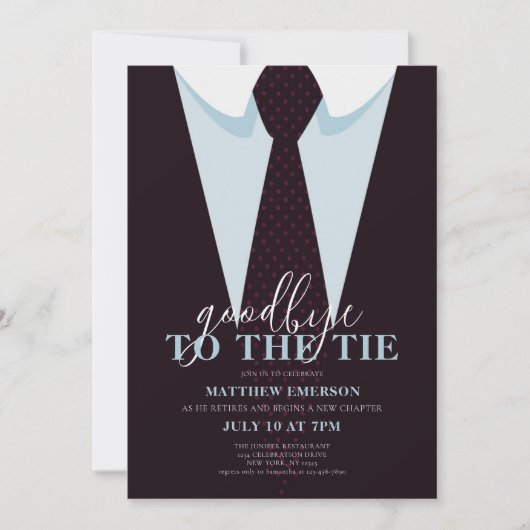 Elegant leuk afscheid van het Stropdas Mannen Kaart (Voorkant)