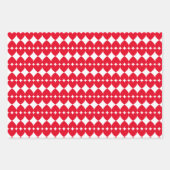 Elegant & Leuk Gestreept Helder Rood Harten Patroo Inpakpapier Vel (Voorkant 3)