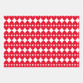 Elegant & Leuk Gestreept Helder Rood Harten Patroo Inpakpapier Vel (Voorkant 2)