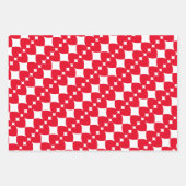 Elegant & Leuk Gestreept Helder Rood Harten Patroo Inpakpapier Vel (Voorkant)