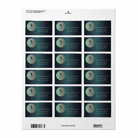 Elegant leuk, grappig kattenmetaal etiket (Full Sheet)