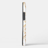 Elegant leuk monogram goudbessenpatroon op wit Case-Mate iPhone case (Achterkant / Rechts)