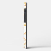 Elegant leuk monogram goudbessenpatroon op wit Case-Mate iPhone case (Achterkant / Links)