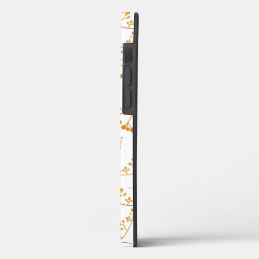 Elegant leuk monogram goudbessenpatroon op wit Case-Mate iPhone case (Achterkant / Links)