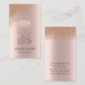 Elegant Leuk Roos Gouden Diamanten Lotus Business Visitekaartje (Voorkant / Achterkant)