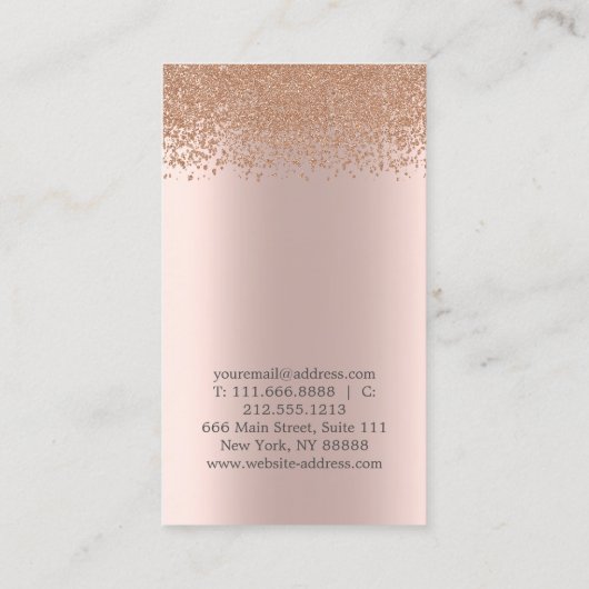 Elegant Leuk Roos Gouden Diamanten Lotus Business Visitekaartje (Achterkant)